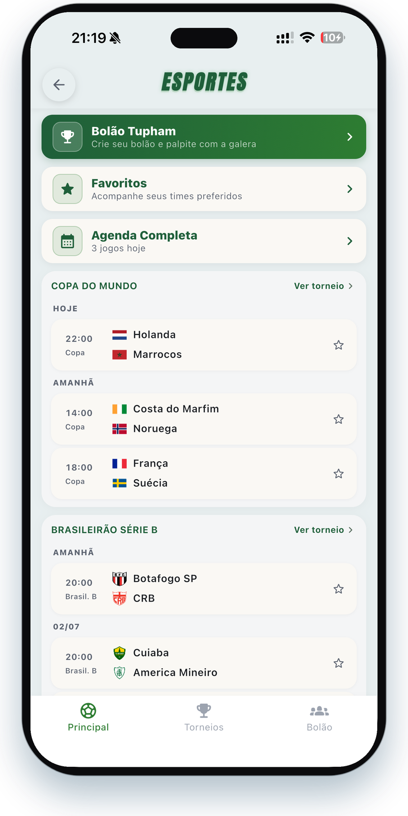 Jogo ao vivo no Tupham, lance a lance